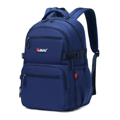 ASKSKY School Backpack for Boys,16'' Lightweight Bookbag for Teen Multiple Fockets Kids School Bag for Primary Elementary Middle High School,Age 6-18 years, Navy Blue