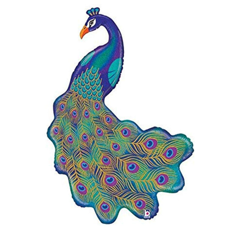 Betallic 42" Glitter Peacock Foil Balloon, Multicolor