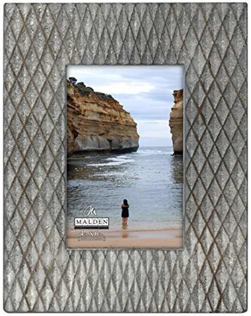 Malden International Designs Fashion Woods Serra Picture Frame, 4x6, Gray