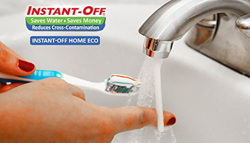 INSTANT-OFF ECO Universal Water Saver Automatically Shuts Off Water! Push Rod for Water-Release Rod Water Instantly Stops. Replaces Aerator, Stops Drippy Faucets, Option for continuous water flow.