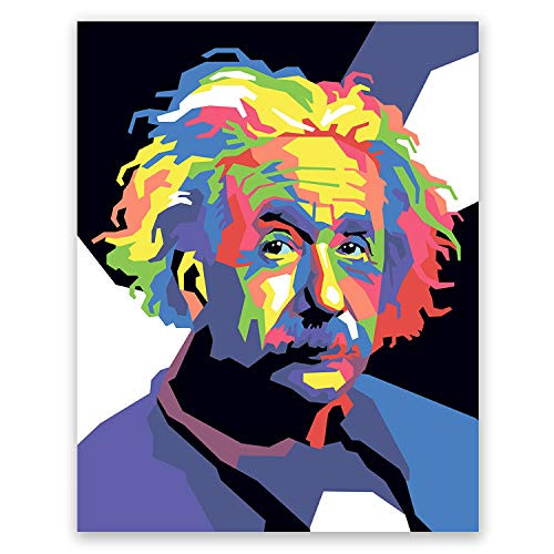 Albert Einstein Poster  Educational Colorful Art Print  Pop Art Portrait  Home Classroom Wall Decor (11x14)