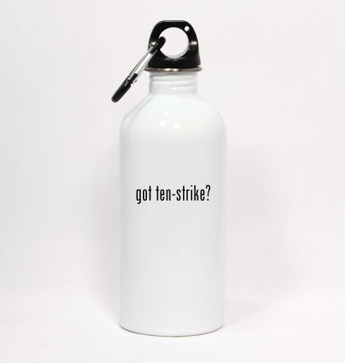 Los Drinkware Hermanos got ten-strike? - White Water Bottle with Carabiner 20oz