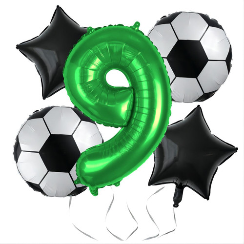 Soccer Balloons 9th Birthday Decorations for Boy, Soccer Birthday Party Supplies World Cup Soccer Party Decorations Foil Mylar Green 9 Soccer Sports Theme Party Supplies Favors Anniversary Decor