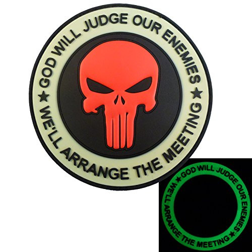 LEGEEON GOD Will Judge Our Enemies Glow Dark Punisher DEVGRU Navy Seals PVC Fastener Patch