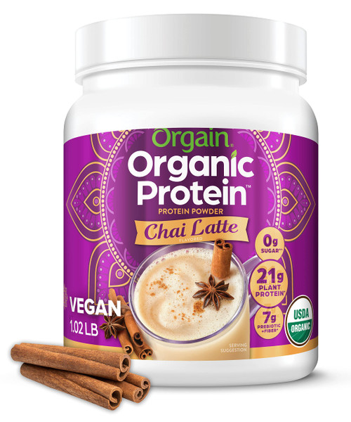 Orgain Organic Vegan Protein Powder, Chai Latte - 21g Plant Based Protein, Gluten Free, Dairy Free, Lactose Free, Soy Free, No Sugar Added, Kosher, For Smoothies & Shakes - 1.02lb Orgain Organic Vegan Protein Powder, Chai Latte - 21g Plant Based Protein, Gluten Free, Dairy Free, Lactose Free, Soy Free, No Sugar Added, Kosher, For Smoothies & Shakes - 1.02lb
