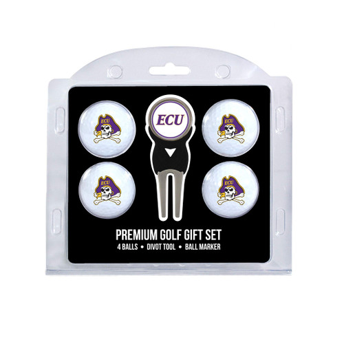 Team Golf NCAA East Carolina Pirates 4 Golf Ball And Divot Tool Set Regulation Size Golf Balls (4 Count) & Divot Tool with Removable Double-Sided Magnetic Marker Team Golf NCAA East Carolina Pirates 4 Golf Ball And Divot Tool Set Regulation Size Golf Balls (4 Count) & Divot Tool with Removable Double-Sided Magnetic Marker