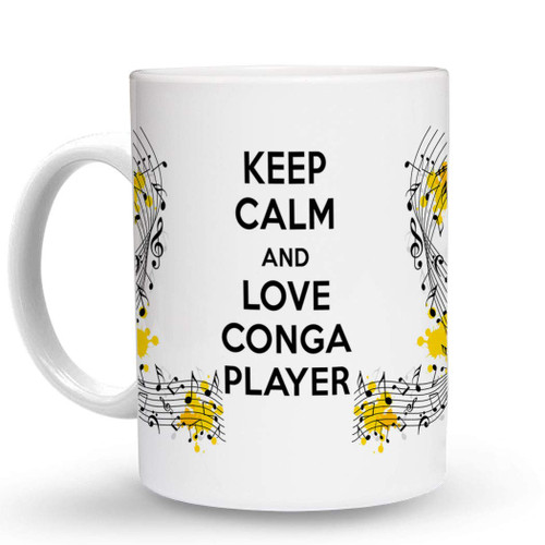Makoroni - KEEP CALM AND LOVE CONGA PLAYER 15 oz Ceramic Large Coffee Mug/Cup Design#52