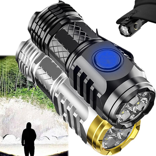 UIRPK Baawner Flashlight,German Three-Eyed Monster Mini Flash Super Power Flashlight,Three-Eyed Monster Mini Flashlight,German Flashlight,5 Modes,Rechargeable Waterproof (2Pcs)