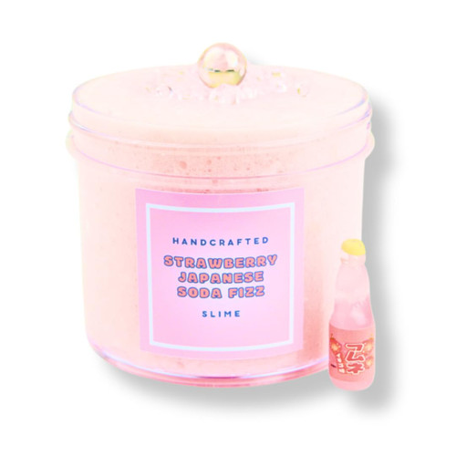 Strawberry Japanese Soda Fizz Slime (SCENTED) | Handmade Slime | Hippocampe Slimes (4OZ)