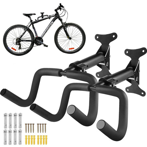 Bike Wall Mount Adjustable Bike Hanger Bicycle Rack Foldable Bicycle Storage Horizontal Bike Rack Bike Hook for Garage Indoor 2PC