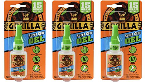Gorilla Super Glue Gel, 15 Gram, Clear, (3 Pack) Gorilla Super Glue Gel, 15 Gram, Clear, (3 Pack)