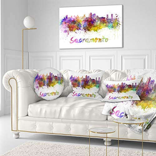 Designart Sacramento Skyline-Cityscape Canvas Artwork Print-40x20, 40x20 Purple Designart Sacramento Skyline-Cityscape Canvas Artwork Print-40x20, 40x20 Purple