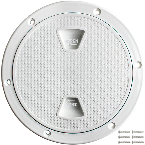 VEITHI 7.2" Circular Non Slip Inspection Hatch - Boat Hatch Deck Plate with Detachable Cover for RV Marine Boat Kayaks Yacht - Boat Round Non Slip Inspection Hatch with Screws ?White?