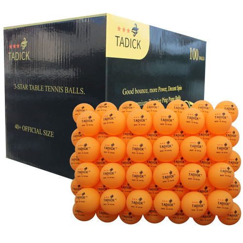 TADICK 100 Pack Orange 3-Star 40+ Quality Training Ping Pong Ball Premium Table Tennis Balls with Storage Box