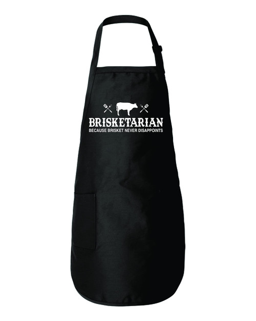 Freedomtees Brisketarian Because Brisket Never Disappoints Funny Grilling BBQ Apron Full-Length Apron with Pockets