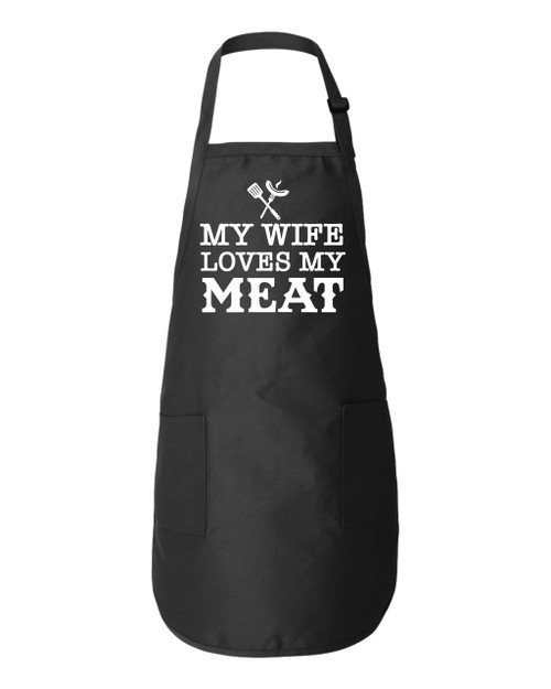 Freedomtees My Wife Loves My Meat Funny Kitchen BBQ Apron Father's Day Gift Freedomtees My Wife Loves My Meat Funny Kitchen BBQ Apron Father's Day Gift
