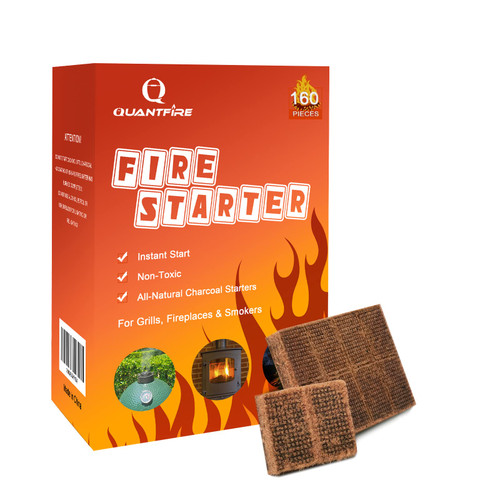 Quantfire Fire Starter-Pack of 160 Charcoal Fire Starters for Campfires, Chimney, Grill Pit, Fireplace, BBQ & Smoker Quantfire Fire Starter-Pack of 160 Charcoal Fire Starters for Campfires, Chimney, Grill Pit, Fireplace, BBQ & Smoker