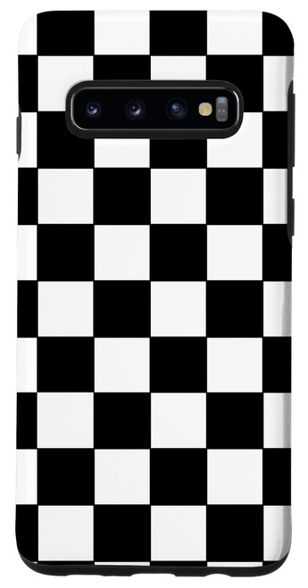 Galaxy S10 Black White Checkered Checkerboard Case