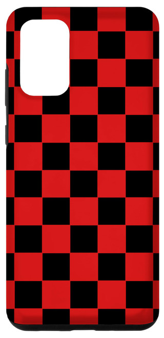 Galaxy S20+ Black Red Checkered Checkerboard Case