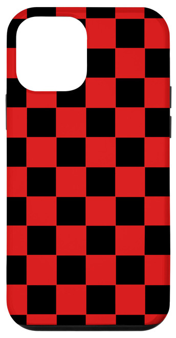 iPhone 12 mini Black Red Checkered Checkerboard Case