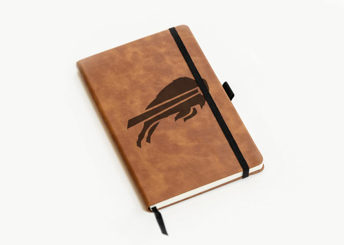 Rico Industries NFL Buffalo Bills Brown Laser Engraved Small Notepad Jounral/Notepad 8.25" x 5.25"- Office Accessory Rico Industries NFL Buffalo Bills Brown Laser Engraved Small Notepad Jounral/Notepad 8.25" x 5.25"- Office Accessory