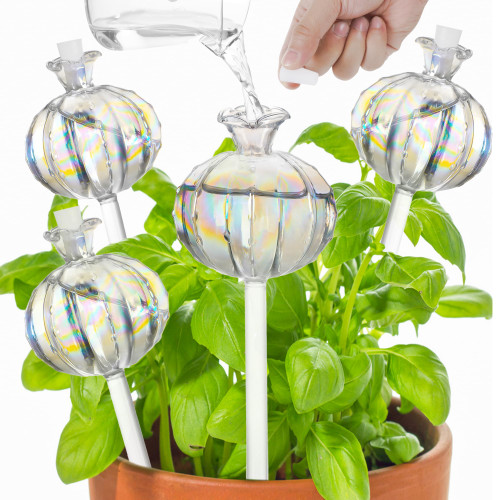 jiuhexuj Plant Watering Globes - 4Pack Hand-Blown Plant Watering Devices, Self Watering Globes Watering Globes for Indoor Plants Cactus Plant Watering Bulbs (White) jiuhexuj Plant Watering Globes - 4Pack Hand-Blown Plant Watering Devices, Self Watering Globes Watering Globes for Indoor Plants Cactus Plant Watering Bulbs (White)