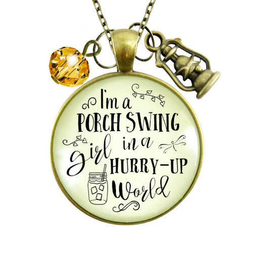 I'm a Porch Swing Country Necklace Southern Life Jewelry 36"