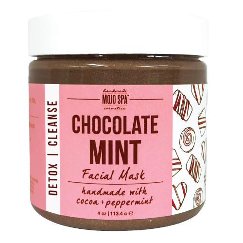 Mojo Spa Chocolate Mint Facial Mask | Chocolate, Peppermint Scent | Moisturizing & Detoxifying Clay Mask | 4 oz Mojo Spa Chocolate Mint Facial Mask | Chocolate, Peppermint Scent | Moisturizing & Detoxifying Clay Mask | 4 oz