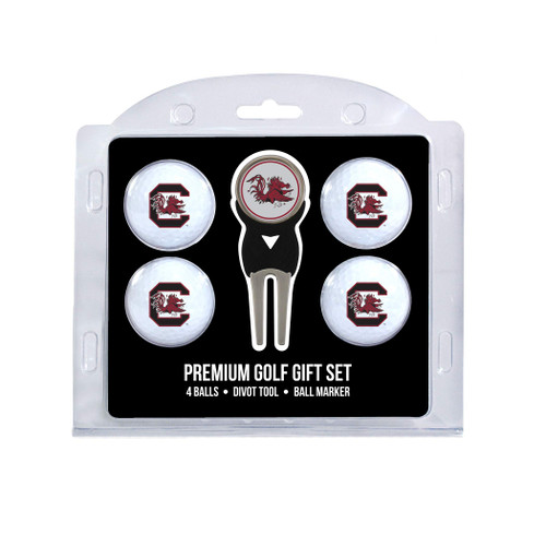 Team Golf NCAA South Carolina Gamecocks 4 Golf Ball And Divot Tool Set Regulation Size Golf Balls (4 Count) & Divot Tool with Removable Double-Sided Magnetic Marker Team Golf NCAA South Carolina Gamecocks 4 Golf Ball And Divot Tool Set Regulation Size Golf Balls (4 Count) & Divot Tool with Removable Double-Sided Magnetic Marker