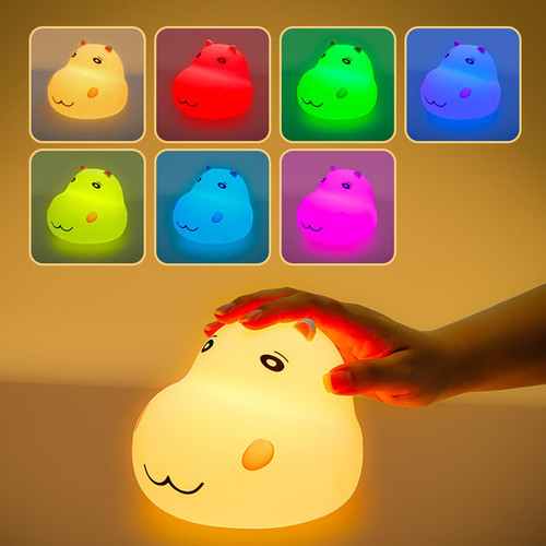 Smalibal Night Light for Kids, Cartoon Hippo Nursery Night Lights, USB Rechargeable, Silicone Nursery Light, Cute Lamp Baby Night Light, Dimmable Kids Night Light for Baby, Children, Toddlers Hippo