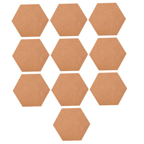 LALAFINA 10pcs Hexagonal Plank Photo Hexagonal Bulletin Board Classroom Board Hexagon Bulletin Board Push Pin Board Home Message Board Notice Board Backplane Cork Office Ceramic Tile