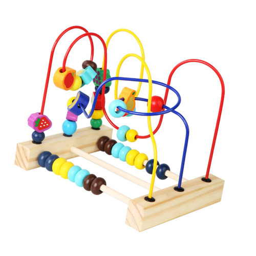 Abaodam 1pc Fruit Ball Toy Bead Maze Beads Roller Coaster Wire Bead Toy Educational Counting Toy Abacus Beads Game ?Abacus Wooden Playset Toys Kids Wooden Toy Child Puzzle Auxiliary Tool