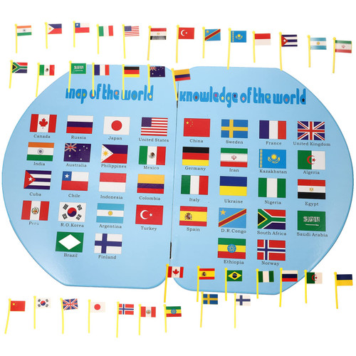Toyvian Puzzles Toddler Toy 1 Set of World Map Puzzle Toys Flags of The World Toys Geographic Cognitive Toys Kids Toys Preschool Toys Montessori