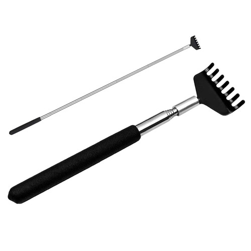 BoQun Metal Back Scratcher, Extendable Massage Tools,Extendable Massage Tools with Rubber Handles, Back Scratcher Metal Portable Telescoping for Adults Kids Itch Relief