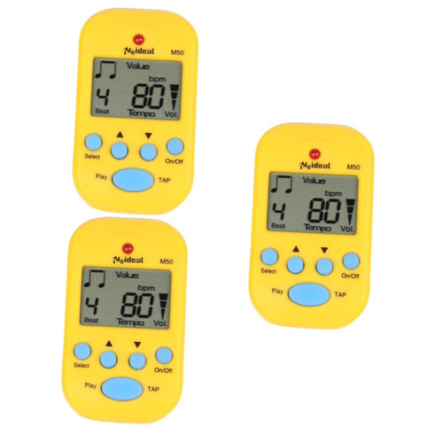 Abaodam 3pcs Guitar Metronome Drum Metronome Digital Guitar Tuner Electronic Tuner Saxophone Tuner Guitar Tuners Chromatic Tuner Metronome Violin Tuner M50 Number Musical Instrument