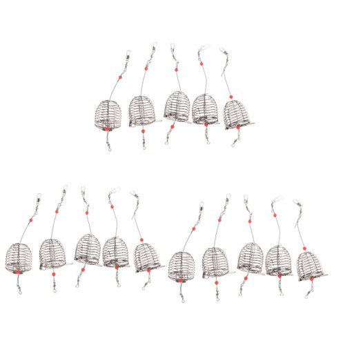 BESPORTBLE 15 PCS Fishing Feeder Fishing Tackle Multi Tool Fish Bait Cage Fishing Lure cage Fishing cage Fishing Tools Feeder Holder Fishing jigs Fishing Bait Accessories Stainless Steel