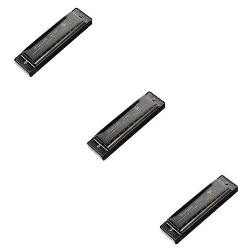 VICASKY 3pcs Ten Hole Harmonica Portable Mouth Harmonicas for Adults Professional Harmonica Key of c Diatonic Harp Harmonica for Ten Holes Harmonica Child Mouthparts Abs Music