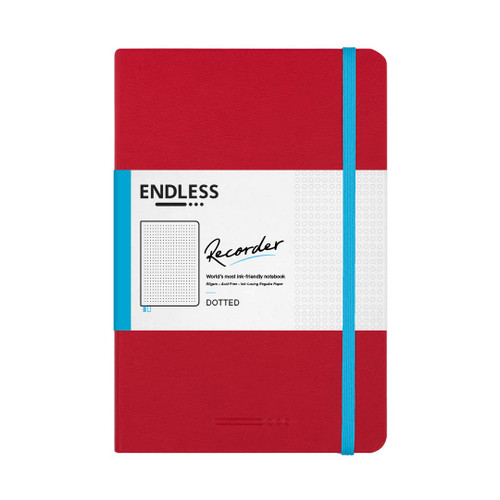 Endless Works Recorder Notebook - Crimson Sky - Regalia Paper - A5 - Dotted, Red