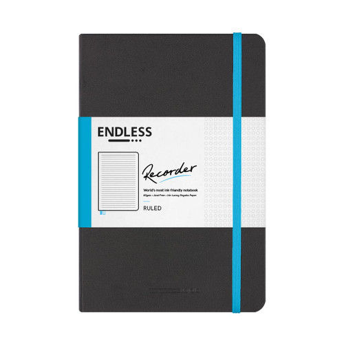 Endless Works Recorder Notebook - Infinite Space - Regalia Paper - A5 - Ruled,Black