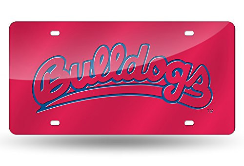 Rico Industries NCAA Fresno State Bulldogs Laser Inlaid Metal License Plate Tag, Red, 6" x 12"