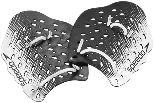Speedo unisex adult Training Power Plus swimming hand paddles, White, X-Large US