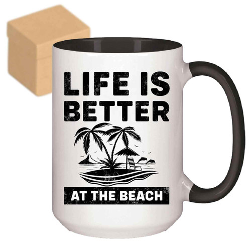Grandpa Gift Idea - Beach Hammock Design 11oz 15oz Inner Color Accent Mug