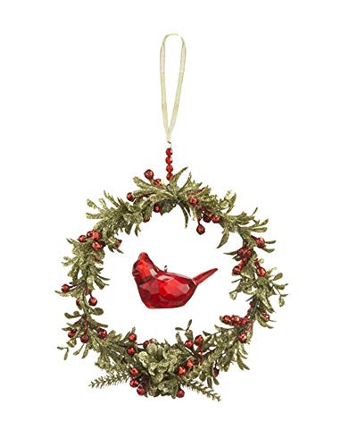 Ganz Mistletoe Cardinal Wreath (KK381)