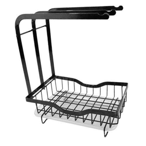 OFFSCH Kitchen Storage Rack Scrubber Clothes Drying Rack Kitchen Sponge Holder Over Sink Shelf Kitchen Over The Sink Shelf Kitchen Sink Sponge Rack Kitchen Accessory Metal Towel Dish Rack