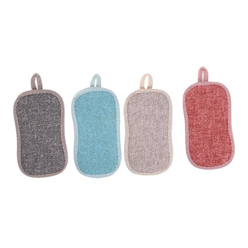 GLEAVI 4pcs Non-Scratch Sponges Kitchen Loofah Sponges Microfiber Dish Sponge Dish Cloths for Washing Dishes Scouring Sponge Dish Cleaning Pad Kitchen Scrubber Household