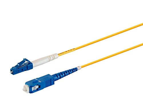 Monoprice Fiber Optic Cable - 5M (Meter) - LC/UPC-SC/UPC, G657A1, Single Mode, Simplex, 2mm, PVC