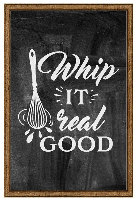 INKFREELY Whip It Real Good Funny Whisk Chef Life Cooking Kitchen Tin Sign Chalk Board Wall Art Decor Funny Gift Large 12 x 18 Inch