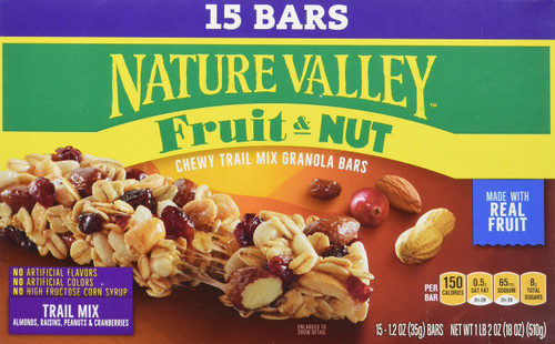 Nature Valley Granola Bars, Fruit & Nut, Chewy Trail Mix Granola Bars, 15 Ounce Nature Valley Granola Bars, Fruit & Nut, Chewy Trail Mix Granola Bars, 15 Ounce
