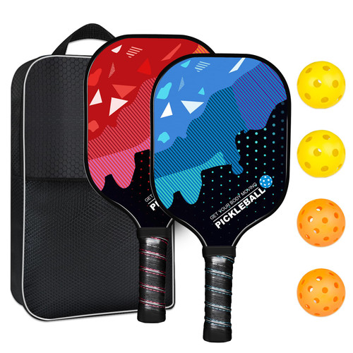 Pickleball Paddles, USAPA Approved Fiberglass Surface Pickleball Set of 2 with Pickleball Rackets 2 Pack, Pickle Ball Paddle Set,Pickle Ball Paddle Gifts for Beginners & Pros