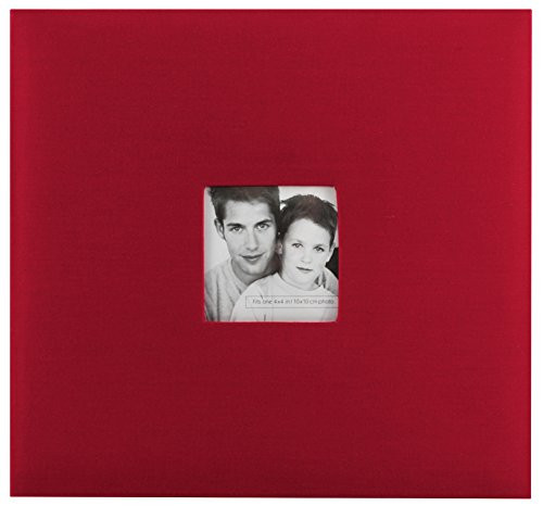 MCS MBI 13.5x12.5 Inch Fashion Fabric Scrapbook Album with 12x12 Inch Pages with Photo Opening, Red (802513)